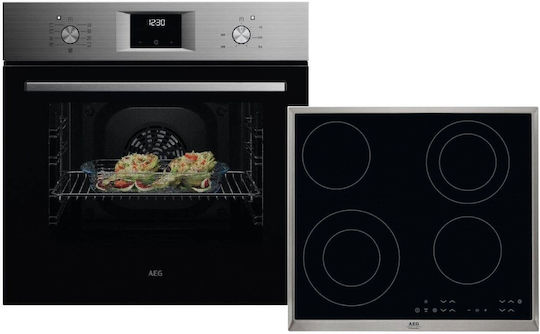 AEG Φούρνος άνω Πάγκου 65lt με Κεραμικές Εστίες Π59.4εκ. Μαύρος