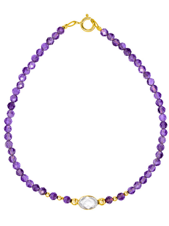 14K Gold Bracelet with Amethyst Crystal Elements F124146vcr