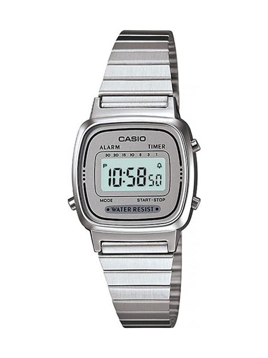 Casio Digital Women's Watch with Silver Metal B...