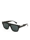 Gucci Unisex Sunglasses with Black Horn-Rimmed Frame and Grey Lens