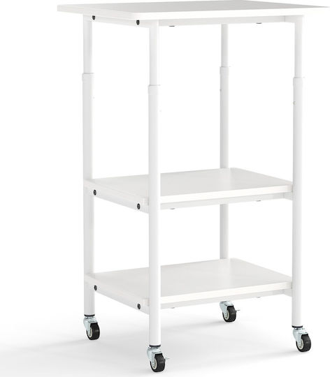 Costway Kitchen Trolley Metallic White