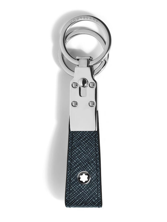 Montblanc Sartorial Leather Key Holder Tweed Blue