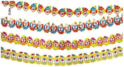 Magic Season Carnival Paper Clown Garland 3m 4 Designs 2155v