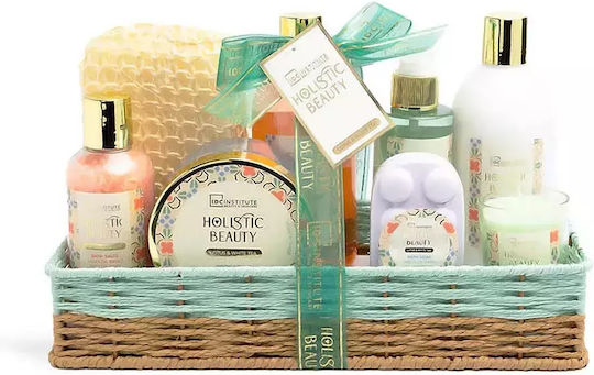 IDC Institute Holistic Beauty Lotus & White Tea Skin Care Set for Body Cleaning 8pcs