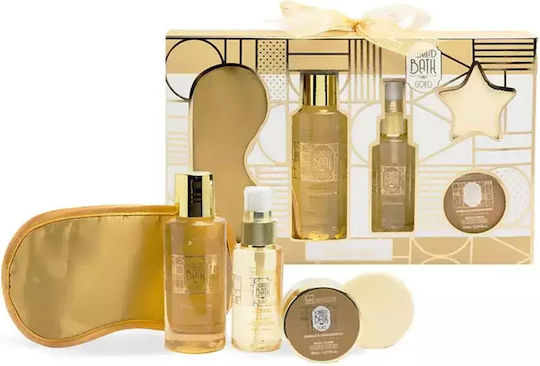 IDC Institute Scented Bath Vanilla & Sandalwood Skin Care Set for Body Cleaning 4pcs