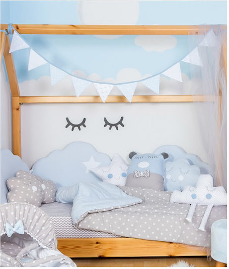 Baby Star Baby Crib Bedding Set Cloud 3pcs Sky blue