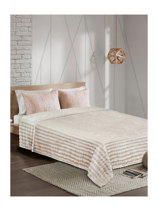 Madi Puffella Decke Fleece Einzeln 160x220cm Beige