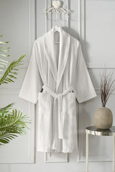 Saray Home Velvet Халат с яка Бял