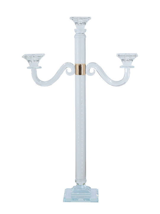 Artekko Κηροπήγιο Γυάλινο σε Διάφανο Χρώμα 38.5x62x12εκ.