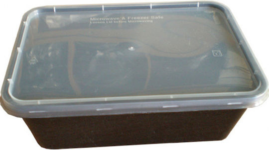 Plastic Container Small Disposable Rectangular Black Transparent Lid 750ml Pack/50pcs