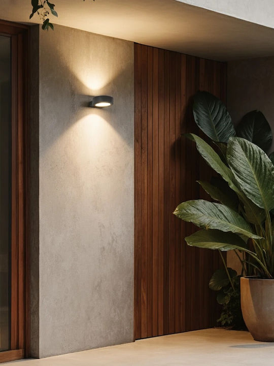 kelvo Aura Стенно Външно Спот Осветление LED IP65 7W с Топло бяло Светлина 15x13x4.5εκ.