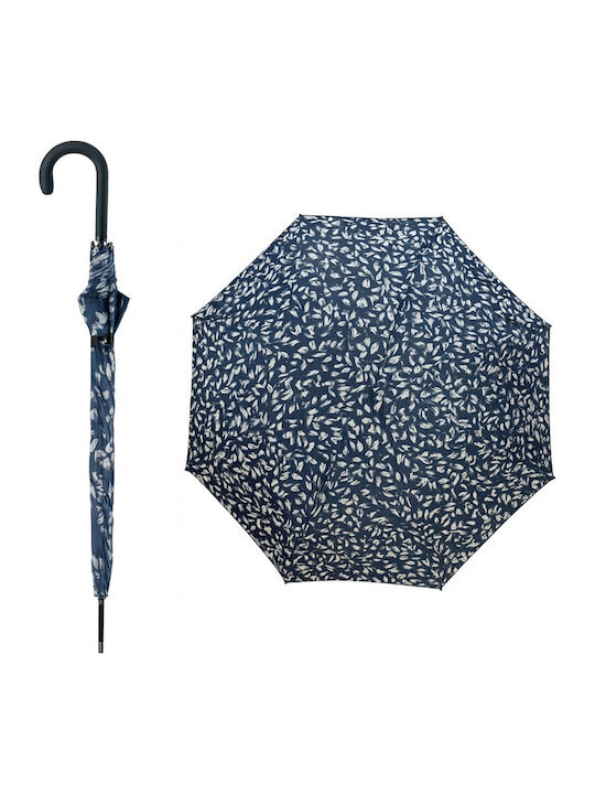 Rain Automatic Umbrella with Walking Stick Blue