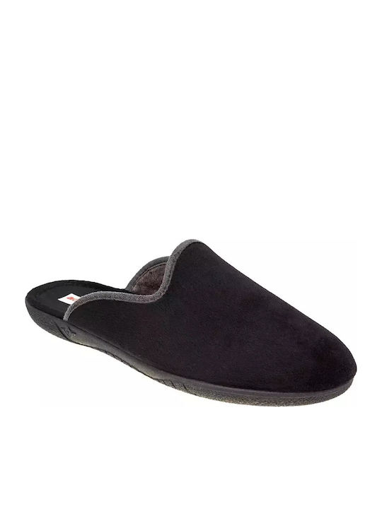 Adam's Shoes Χειμερινές Ανδρικές Παντόφλες Μαύρες