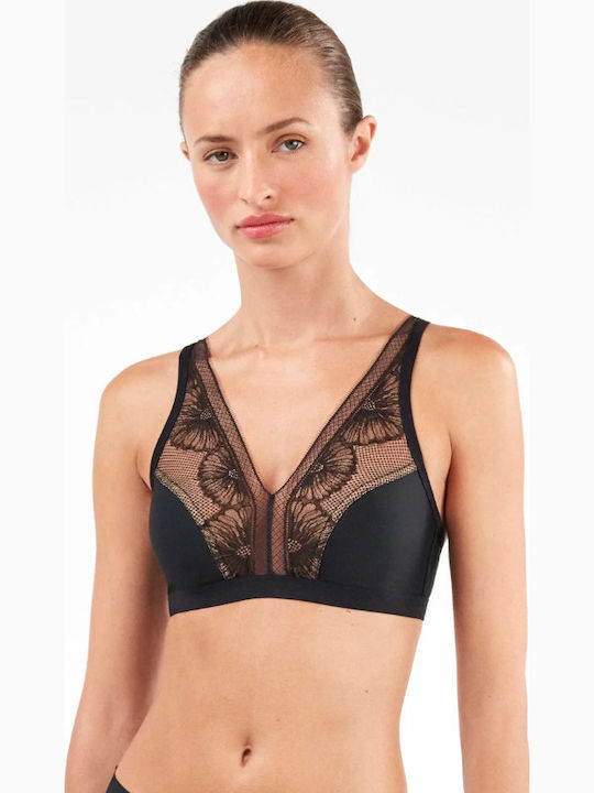 Gisela Μαύρο Bralette Χωρίς Μπανέλες Χωρίς Επένδυση Κωδ 2/10134