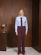 Innocent Wine Purple Women's Fabric Trousers Wine Purple