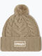 Harper Pom Beanie Unisex Beanie Gestrickt in Beige Farbe