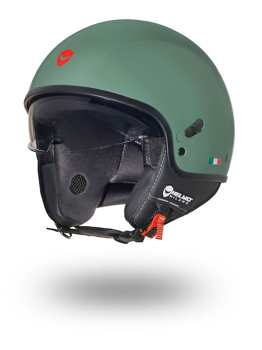 Helmo Puro Slider Jet cu Sun Visor ECE 22.06 Matt Green