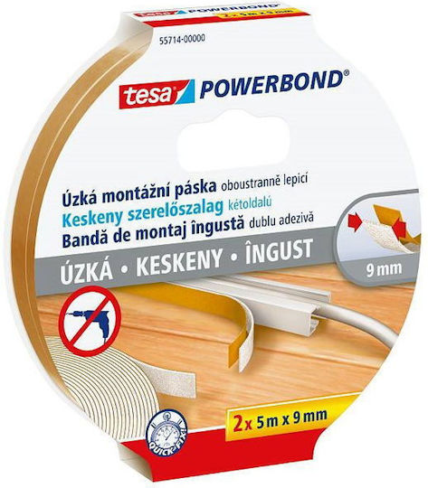 Tesa Powerbond Autocolantă Benzi adezive Bandă Transparentă 9mmx2m 2buc