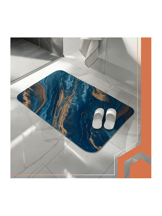 Antiderapant Covoraș de Baie ZY12593QWS59 Turquoise/gold 60x40buc