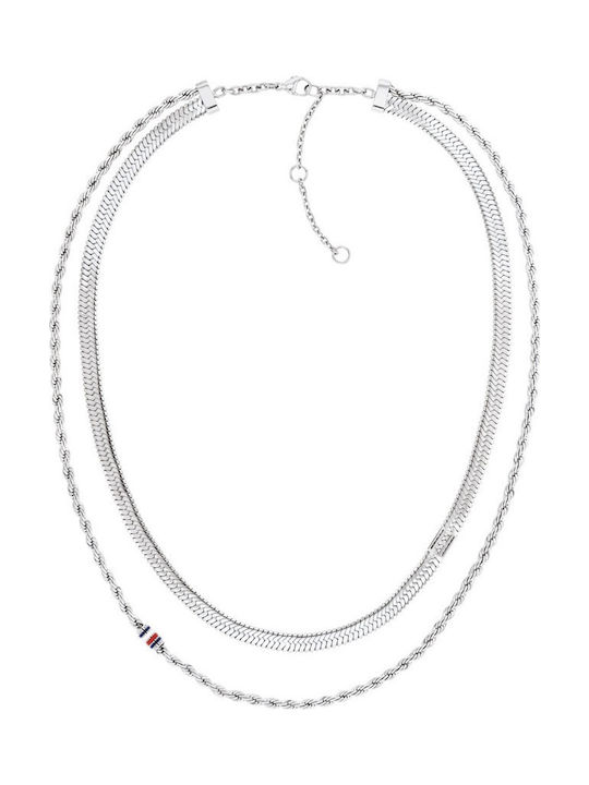 Tommy Hilfiger Κολιέ Διπλό από Ατσάλι