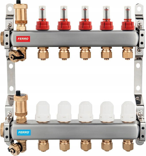 Steel Distributor 5-Way Thermostatic Flow Valve Std Ferro Tg.f.roz.sn-rzp05s