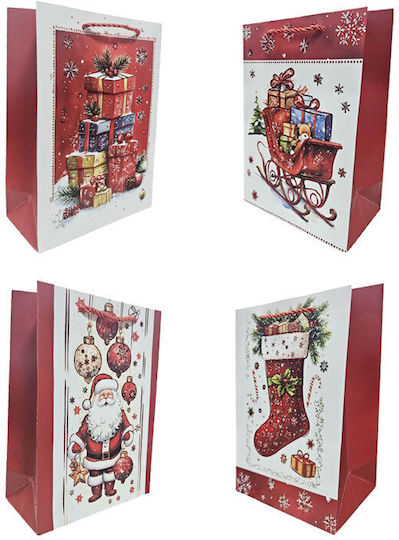 Designs Paper Christmas Bag for Gift Multicolored 32x26cm. 12pcs
