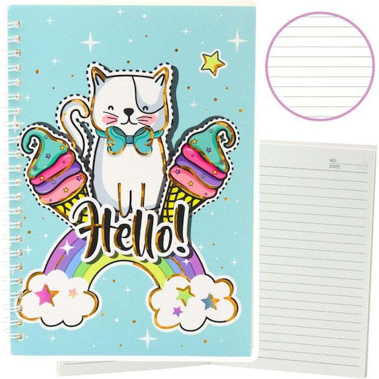 Lean Toys Notebook 60 Sheets A5 Ruled Turquoise