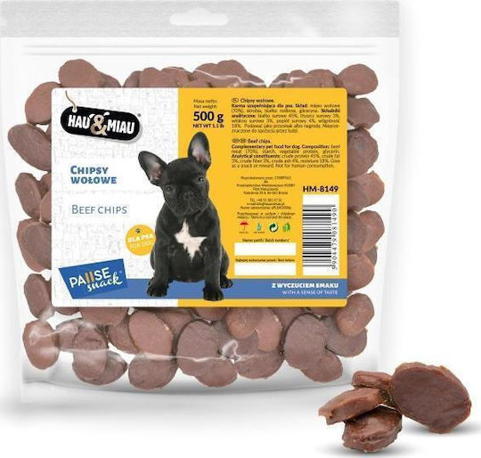 Вкусна Лакомство Hau&meow Pausesnack За Кучета Телешки Чипсове 500гр 10186859 5904479081490