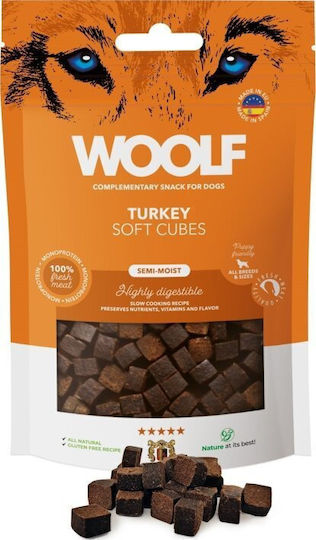 Woolf Вкусна Лакомство За Кучета Woolf Меки Кубчета Турция Монопротеин 100г