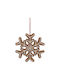 Hanging Snowflake Ornament Plastic with Glitter