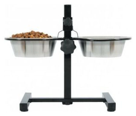 Zolux Set 2 Futternäpfe 16 cm 0,7 l + Verstellbarer Stand