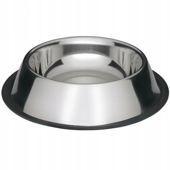 Barry King Metallic Bowl Food & Water for Dog & Cat with Base 900ml 25.5cm in Silver Color