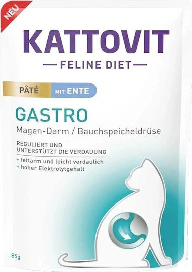 Kattovit Wet Food for Adult Cats in Pouches with Duck 85gr