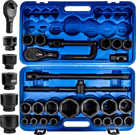 Nüsse Pneumatisch Sechskant mit Vierkant-Antrieb 3/4", 1" Set 26Stück