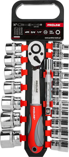 Profindustry Sockets With Frame Host 1/2" Set 20 Pieces
