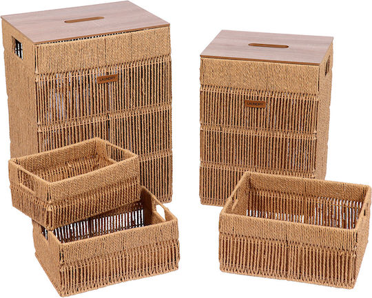 Eurocasa Storage Basket Beige 40x30x52cm 5pcs