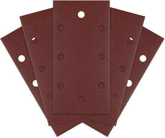 Graphite Γυαλόχαρτο K180 με Τρύπες 93x185mm Σετ 5τμχ