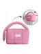 Ecarla Women's Quilted Pink Cosmetic Case Ks140r 18.5 X 12.5 X 13 Cm