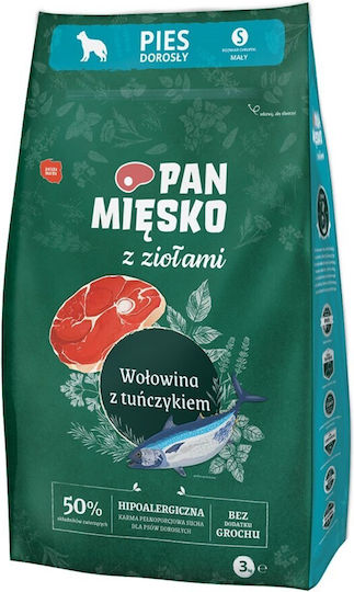 Pan Miesko 3kg Dry Food for Adult Dogs with Beef and Tuna