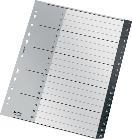 Divizoare Pp Leitz Recycle A4 Maxi 1-20 Negre
