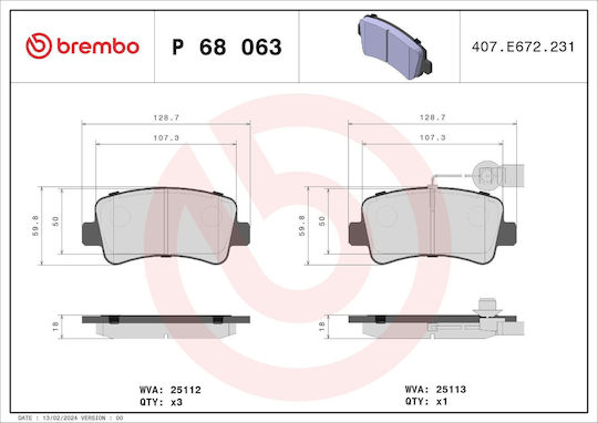 Brembo Brake Pad Set Disc Brake P 68 063