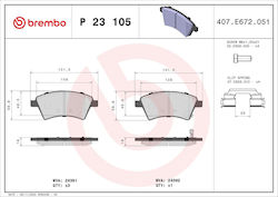 Brembo Brake Pad Set Disc Brake P 23 105 Brembo Brake Pad Set Disc Brake P 23 105
