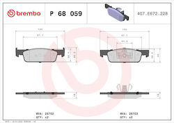 Brembo Комплект Спирачни Накладки Дискова Спирачка P 68 059 Brembo Комплект Спирачни Накладки Дискова Спирачка P 68 059