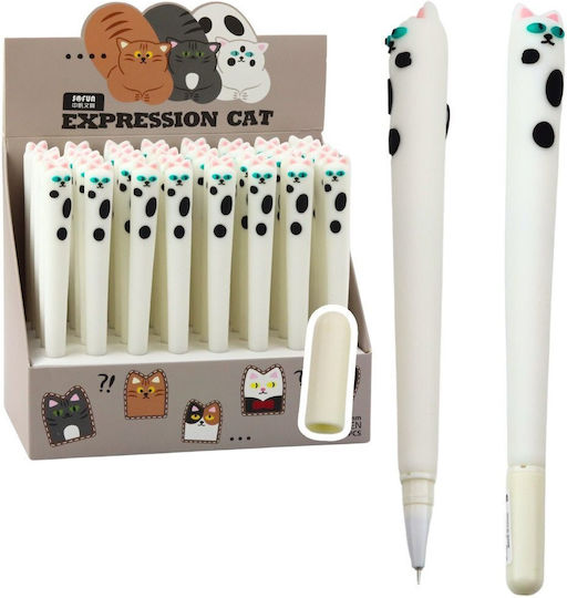 Blue Cat Gel Pen White Cap Patch 16.5cm Lean