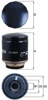 Mahle Oil Filter Oc 593/4