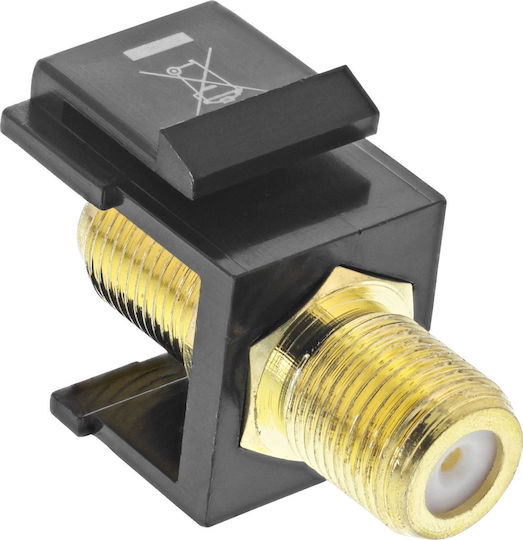 Inline Keystone Installation Adapter Satellite Cable Coupler 2x F Sockets White