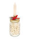 Christmas Glass White Candlestick 4pcs