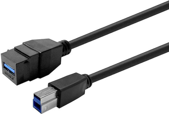 Keystone Black USB 3.0 A-Female to USB 3.0 B-Male