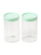 Kesper Set of 2pcs Jars General Use with Lid Glass Transparent 10x15cm