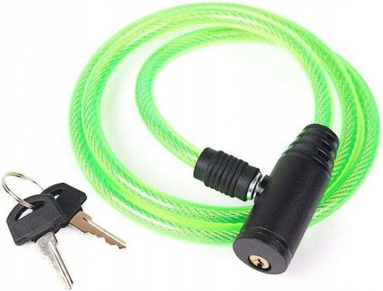 Bicycle Security Lock Diameter 8mm Length 1000mm 2 Keys
